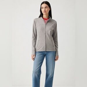 Old Navy Women's Light Gray Athletic Jacket with Pockets Size L